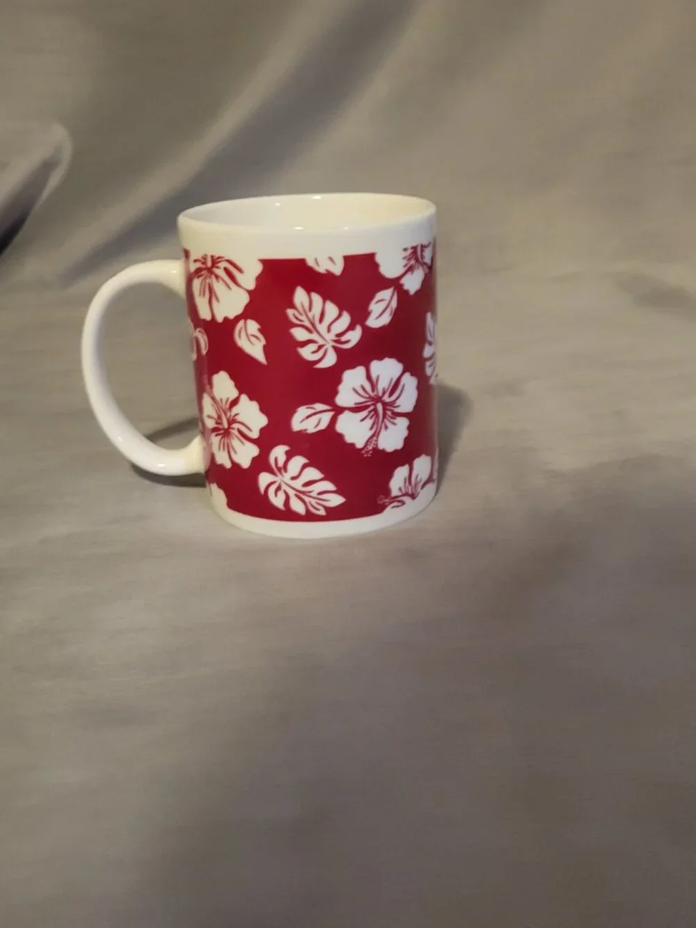 Hibiscus Red White Coffee Tea Mug Designed In Hawaii For Maui Pacific Traders